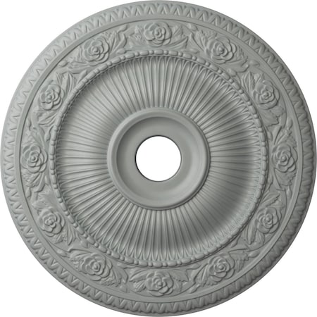 Ekena Millwork Logan Ceiling Medallion (Fits Canopies up to 6 1/8"), 24 1/4"OD x 3 7/8"ID x 2"P, Primed White CM24LO1